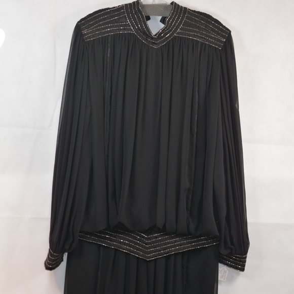 Vintage Wayne Clark Beaded Dress SZ 10 -#B25 - Picture 3 of 8